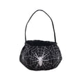 thumbnail image 1 of COM1950s Halloween Candy Bag and Decorations,Reusable Treat Bags with Handles for Holiday Parties,Pumpkin Ghost Print Cloth Storage Tote,11 X 8.7 Inches, 1 of 9