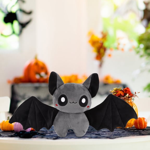 COM1950s Halloween Gifts Bat Plush Toy for Adults,Soft Stuffed Animal Cuddle Pillow,Decorative Accent for Home Or Desk,Size Approx 16.9X9.8X5.9 Inches