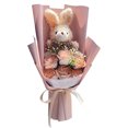 thumbnail image 1 of COM1950s Handmade Knitted Rose Bouquet, Crochet Artificial Flowers with Faux Bunny Tail, Valentines Day Gift for Her, Romantic Home Decor, Allergy-Free Floral Arrangement, 1 of 7