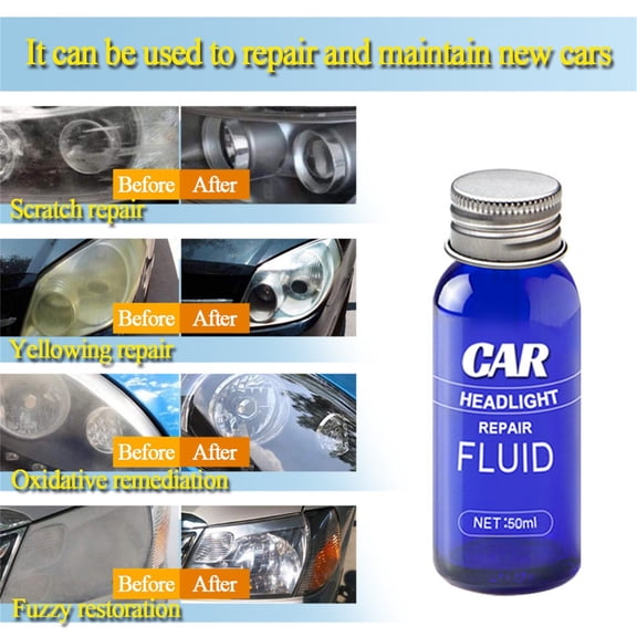 COM1950s Headlight Restoration Kit, Ceramic Coating Car Headlight Cleaner, Hydrophobic Lens Restorer, Oxidation Remover Fluid