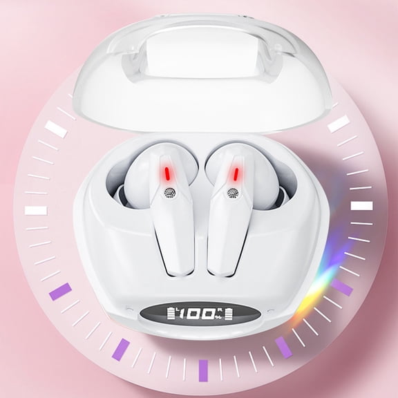 COM1950s Headphones Wireless Bluetooth with Microphone Intelligent Digital Display Bluetooth Headset 5.0 Wireless Headphone with Microphone 9D Stereo Gaming Sport Earbuds Headsets