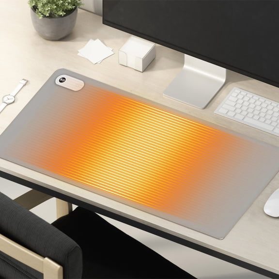 COM1950s Heated Desk Pad with 3 Heat Settings,Large Heated Mouse Pad for Office and Home,Fast Warming Desk Mat for Computer,Non-Slip Multipurpose Heating Pad for All Seasons