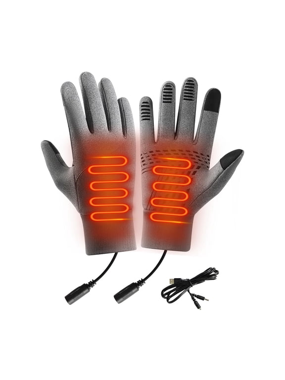 Heated Gloves for Men and Women,Usb Powered Waterproof Touchscreen Winter Gloves,Thermal Gloves for Driving Cycling Hunting Hiking Outdoor Activities