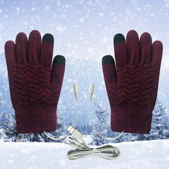 COM1950s Heated Gloves for Women Rechargeable Winter Gloves Women Touchscreen Usb Heated Gloves Heated Mittens Women Winter Warm Double-Sided Heating Full Hands Usb Rechargeable Gloves