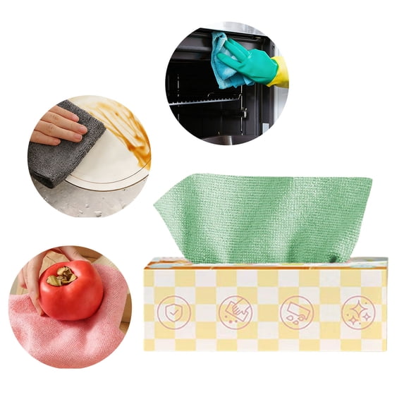 COM1950s Heavy Duty Disposable Kitchen Cloths, 20Ct Reusable and Washable Cleaning Cloths for Dish, Absorbent Paper Towel Alternative for Everyday Messes