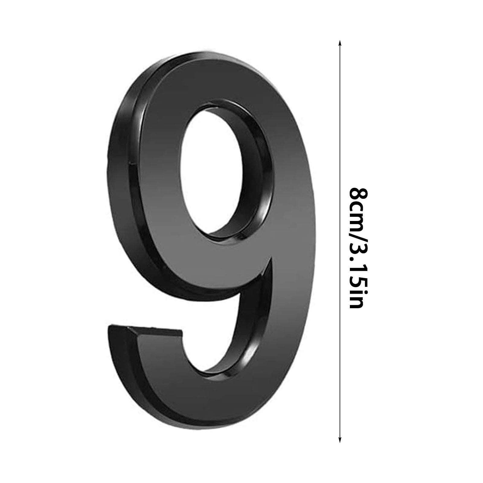 COM1950s House Numbers 3D Door Mailbox Numbers 09 Self Adhesive House