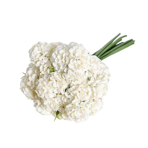 COM1950s Hydrangea Silk Bouquet, 27 Heads Faux Flowers Arrangement, Artificial Hydrangea With Stems, Lifelike Fake Floral For Wedding Centerpiece, Home Living Room Decor