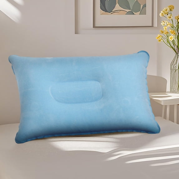 COM1950s Inflatable Camping Pillow for Adults,Portable Blow Up Pillow with Soft Flocked Surface,Compact Travel Pillow for Hiking,Beach,Fishing and Outdoor Activities