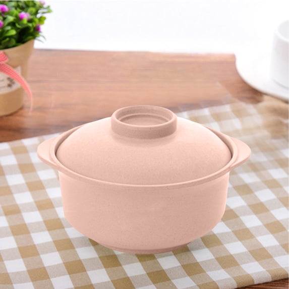 COM1950s Insulated Soup Bowl with Lid, Heat Resistant Plastic Bowl for Noodles and Cereal, Microwave and Dishwasher Safe, Lightweight and Durable Dinnerware for Home, Camping, and Travel
