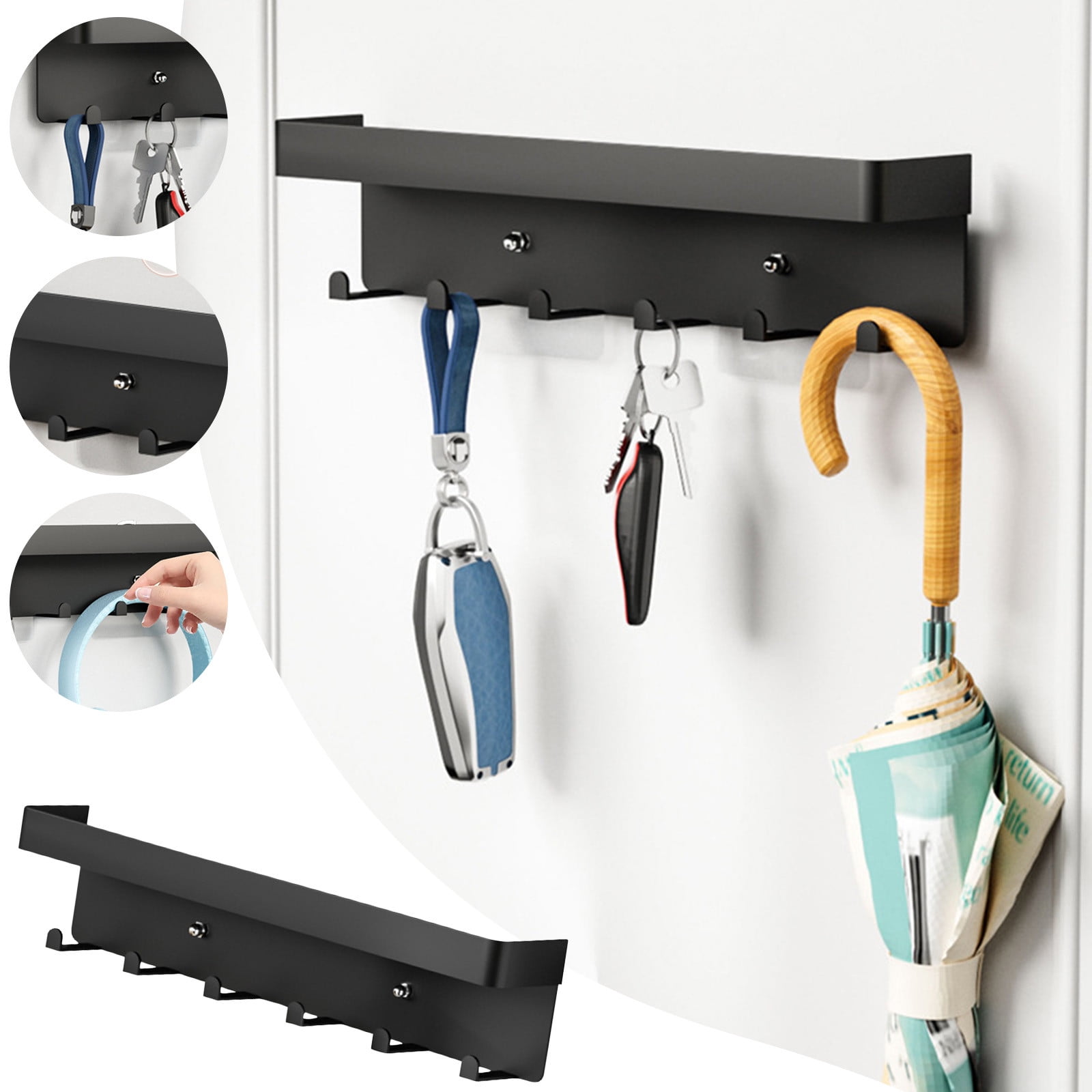 COM1950s Key Hooks Hanging Keys Non Punching Key Hanging Rack with Six ...