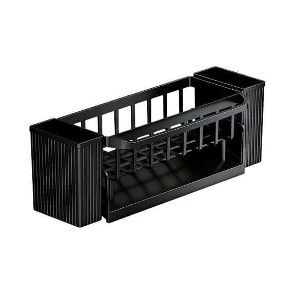 COM1950s Kitchen Sink Organizer, Multi-Purpose Drying Rack for Countertop, Dishcloth and Sponge Holder for Kitchen Sink, Space-Saving Plastic Storage Caddy