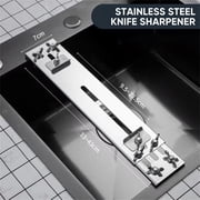 COM1950s Knife Sharpening Stand,Water Tank Fixed Rack with Anti-Slip Base for Stable Sharpening,Stainless Steel Construction,Compatible with Sinks and Various Length Whetstones