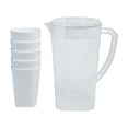 thumbnail image 1 of COM1950s Large Capacity Pitcher with Cups Set,Transparent Cold Brew Carafe for Iced Tea and Fruit Water,Drink Dispenser for Fridge and Outdoor Parties, 1 of 9