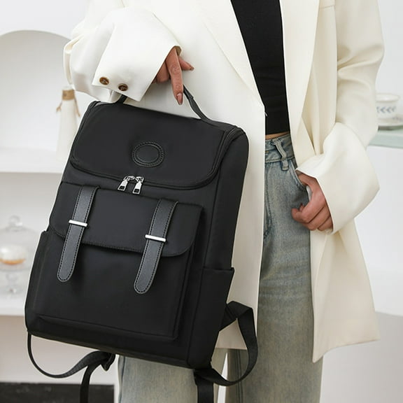 COM1950s Large Capacity Travel Backpack,Lightweight School Backpack for College Students,Water Resistant Oxford Daypack with Laptop Compartment,14.56X10.63X4.72 Inch Casual Backpack