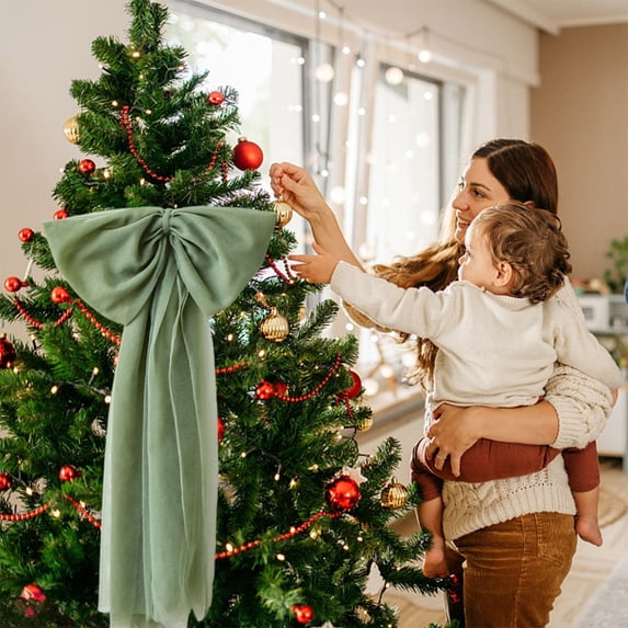COM1950s Large Christmas Bow,Oversized Velvet Bow for Christmas Tree Decorations,Wedding Arch Party Decor