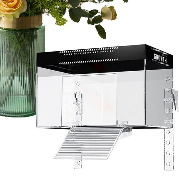 COM1950s Large Glass Turtle Tank with Suspended Basking Platform,Acrylic Reptile Terrarium Accessories for Aquatic Turtles,Amphibians and Lizards