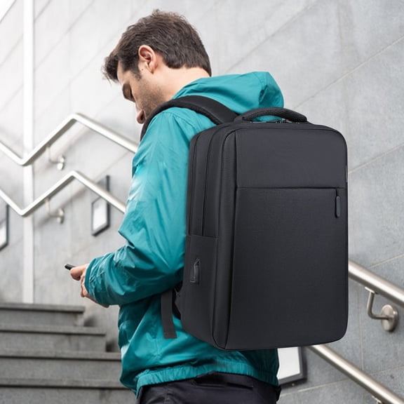 COM1950s Large Laptop Backpack 17 Inch,Travel Backpack with Usb Charging Port & Headphone Hole,Waterproof College School Business Computer Backpack,Durable Double Layer Bookbag for Men Women