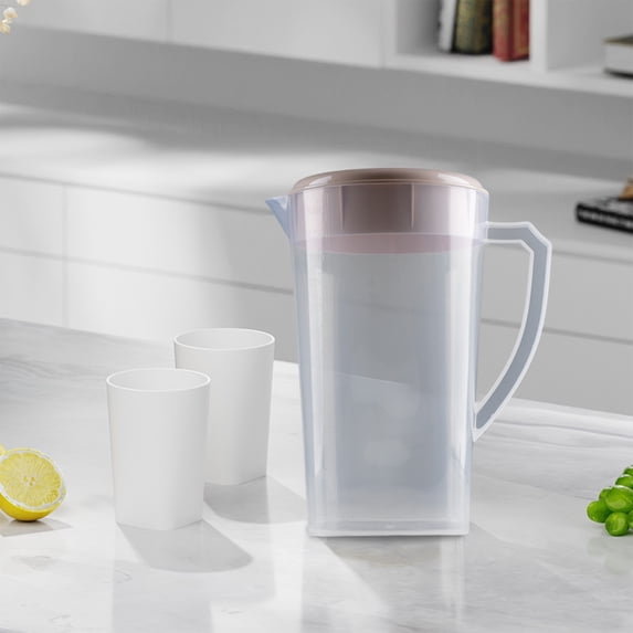 COM1950s Large Plastic Pitcher with Lid and Filter,101Oz Capacity Water Pitcher for Cold Drinks,Perfect for Iced Tea,Lemonade,and Beverages,Featuring Removable Cover and Measurement Scale