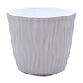 thumbnail image 1 of COM1950s Large Plastic Planter for Indoor Plants, 6.9 Inch Rippled Flower Pot for Succulents, Modern Decorative Container with Drainage for Home Decor, White Gray Green, 1 of 7