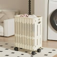 thumbnail image 1 of COM1950s Laundry Basket with Wheels,Large Capacity Foldable Storage Basket for Clothes,Movable Collapsible Hamper Organizer with Handles,19.8X14.8X12.2 Inch for Bedroom Bathroom Home, 1 of 9
