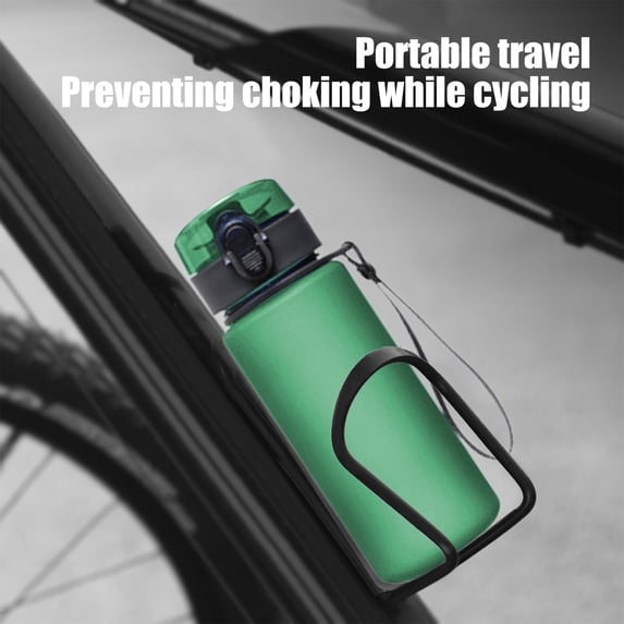COM1950s Leakproof Sports Water Bottle with Handle,14Oz Gym Workout Bottle for Fitness Yoga Exercise,Wide Mouth Bpa-Free Plastic Water Container,Portable Hydration Flask