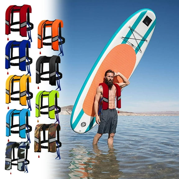 COM1950s Life Jackets for Adults,Life Vests for Adults,Manual Inflatable Life Jacket Outdoor Adult Fishing Manual Air Expandable Life Jacket Vests,Adult Life Jackets,Adult Life Jackets