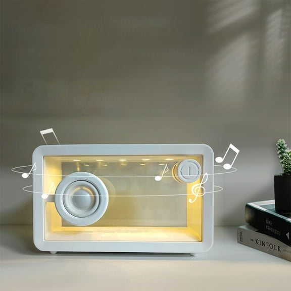 COM1950s Light Up Bluetooth Speaker Surrounding Transparent Bluetooth Speaker Dazzling Full Screen Sound System Bluetooth Speaker with Aux Input Large Speakers Bluetooth Wireless