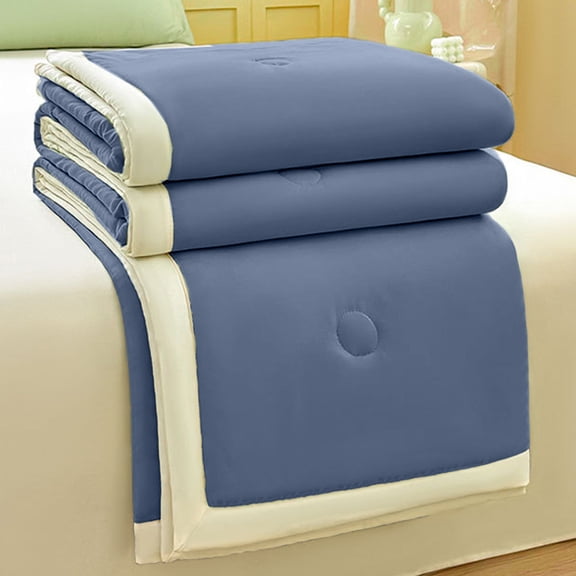 COM1950s Lightweight Breathable Summer Quilt, Soy Fiber Filled, Machine Washable, Comfortable Thin Blanket for Warm Nights and Student Dorms