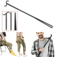 thumbnail image 1 of COM1950s Long Handled Shoe Horn Dressing Aid Rod Stick with Shoe Horn with Sock Removal Tool Extend, 1 of 9