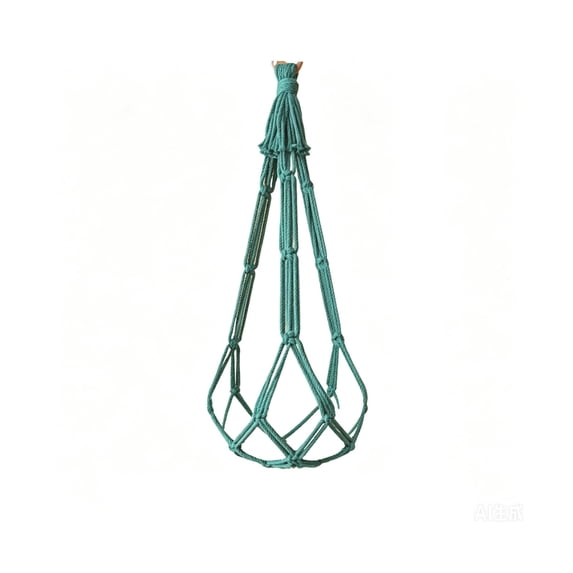 COM1950s Macrame Plant Hanger, Handcrafted Hanging Planter Basket with Tassels, Cotton Rope Net Bag for Boho Home Decor, Potted Flower Holder for Indoor Outdoor Balcony, Patio, Garden