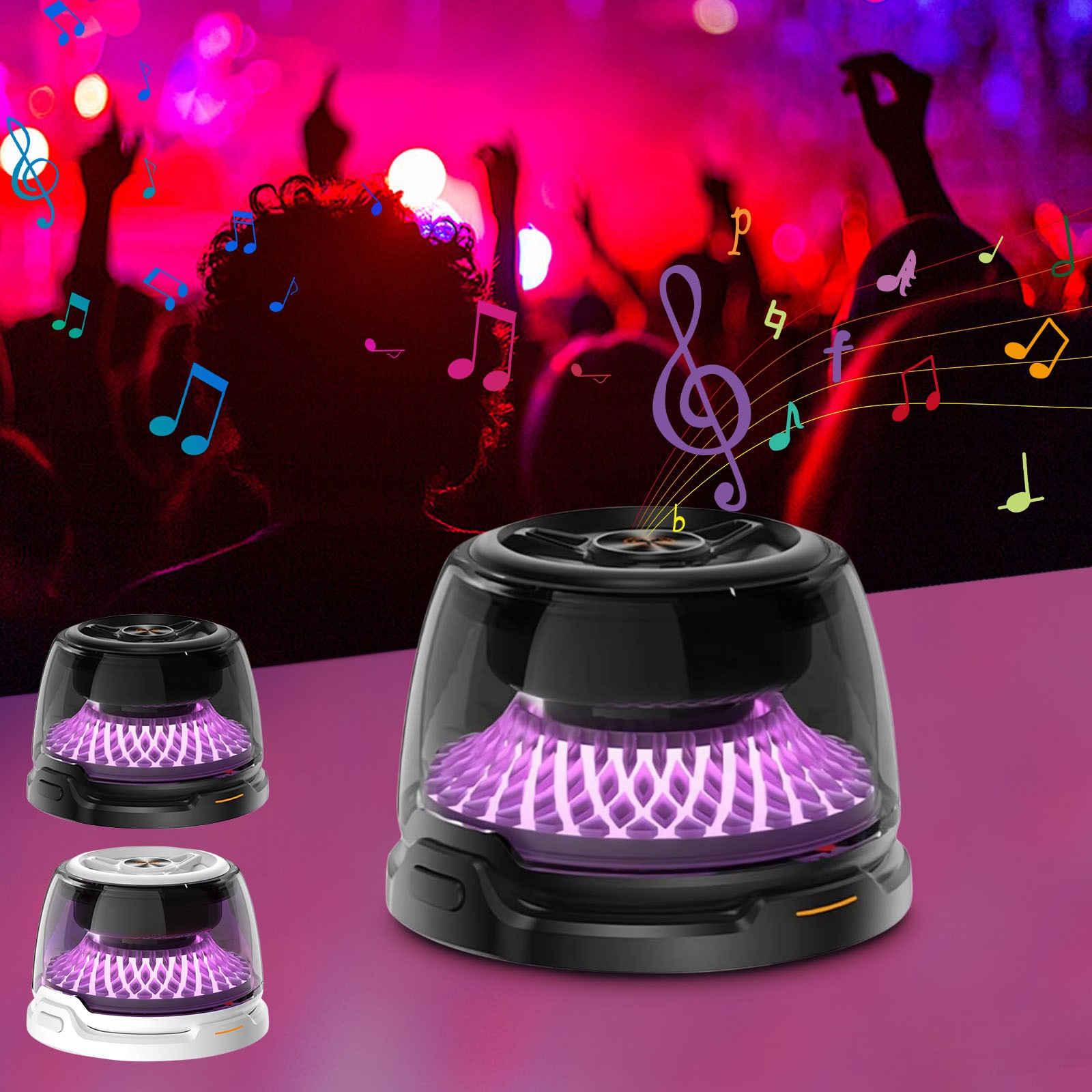 COM1950s Magnetic Bluetooth Speaker - Gifts Ideas - Phone Stand Bluetooth Speaker Magnet To Iphone,Android,Golf Cart & Anything Metal - Small Portable Speaker with Rgb for Camping,Party,Desk