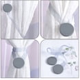 thumbnail image 1 of COM1950s Magnetic Curtain Tie Backs,Strong Hold No Drill Curtain Holders,Adjustable Fabric Strap for Living Room,Bedroom,Bathroom,Patio Door,Black White Gray, 1 of 9