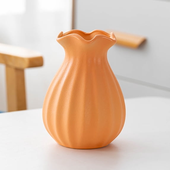 COM1950s Matte Ceramic Vase,Elegant Hydroponic Planter for Home Decor,Water-Absorbent Centerpiece for Living Room Or Office