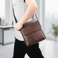 thumbnail image 1 of COM1950s Mens Shoulder Bag Premium Textured Pu Lightweight Slim,Adjustable Crossbody Bag for Work Essentials - Compact Messenger Bag with Multiple Pockets for Daily Travel, 1 of 6