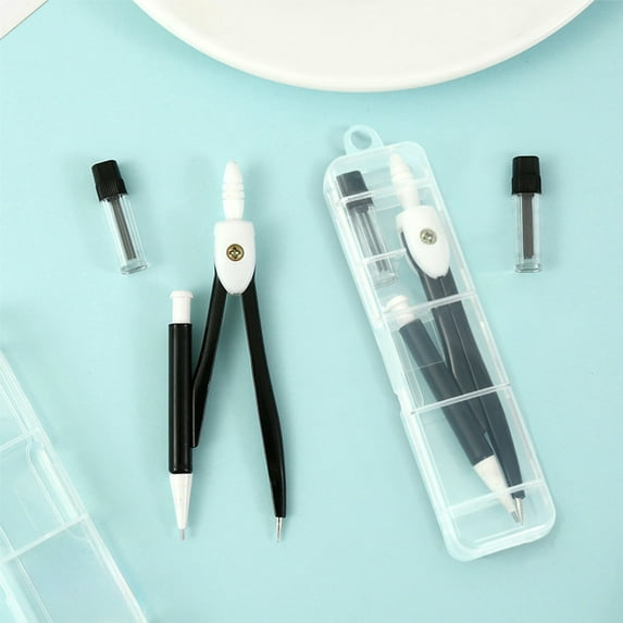 COM1950s Metal Drawing Compasses Set,Precision Multifunctional Tool with Adjustable Radius,Portable Storage Case for Geometry Drafting and Professional Design
