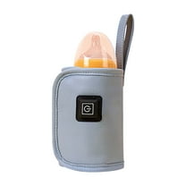 COM1950s Milk Bottle Warmer Foldable, Usb Powered Car Baby Bottle Heating Bag Travel Breast Milk Warmer, Portable Evenly Heating for Indoor, Outdoor, Traveling, Driving (Blue)
