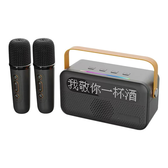 COM1950s Mini Karaoke Machine with Lyrics Display Screen for Kids Adults with 2 Wireless Microphone,Portable Bluetooth Speaker,Kids Karaoke Machine To Sing Anywhere,for Ideal for Party,Birthday