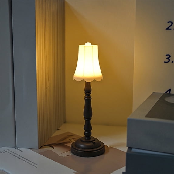 COM1950s Mini Table Lamp,Decorative Lamp,Small Retro Night Light with Led Bulb for Living Room Bedroom Hallway Patio Indoors Outdoors (2.17X2.17X7.09In)
