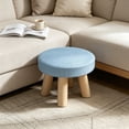 thumbnail image 1 of COM1950s Modern Round Wooden Foot Stool, Non-Slip Solid Wood Step Stool, Compact Versatile Footrest, Small Side Table and Kids Stool for Hallway, Living Room and Entryway, 1 of 7
