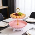 thumbnail image 1 of COM1950s Multi-layer Serving Tray, 2-Tier Plastic Dessert and Fruit Display Stand for Home, Wedding and Party Decor, Space-saving Design, 1 of 7