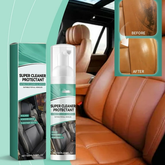 COM1950s Multipurpose Car Interior Cleaner, Foam Spray for Leather and Fabric Seats, Dash, and Glass