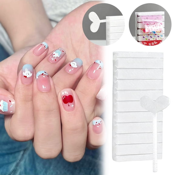 COM1950s Nail Art Sticker Organizer with Drawers, Heart-Shaped Multi-Layer Nail Transfer Paper Storage Box, Compact Organizing Solution for Nail Art Supplies, Home Vanity Desk Travel Use