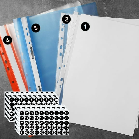 COM1950s Number Stickers,Round Self Adhesive Labels 1-50 for Note Decoration,Mailbox and Laptop,10 Sheets Pack