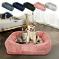 thumbnail image 1 of COM1950s Orthopedic Calming Dog Bed Comfy Sofa Style Removable Faux Fur & Plush Fluffy Washable Cover,Cat Beds for Indoor Cats,Egg-Crate Foam Pet Bed for Small Medium Pets,15.75X11.81X4.72In, 1 of 7