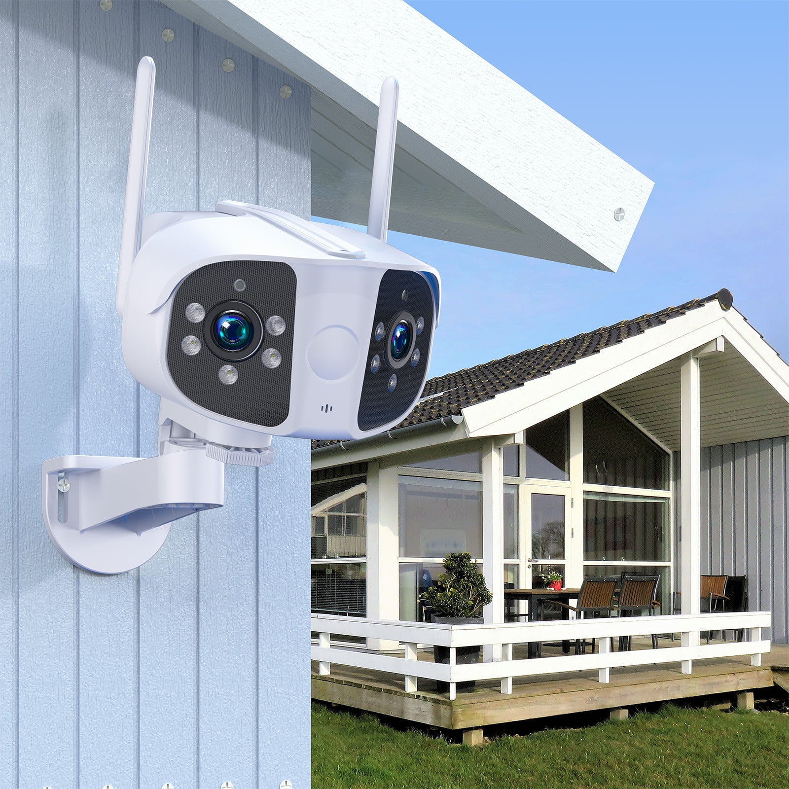 COM1950s Outdoor Camera Wireless Wifi,4K Ultra Hd Dual-Lens Samrt ...