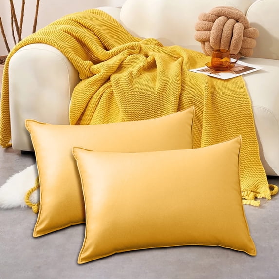 COM1950s Outdoor Pillow Cover,Waterproof Rectangle Cushion Cover 12X20 Inch,Modern Solid Color Patio Furniture Protector for Chair Backrest,Deck Poolside Use