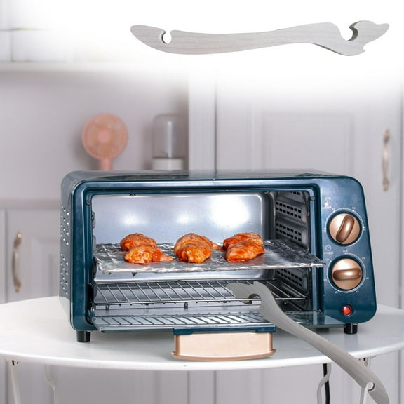 COM1950s Oven Rack Puller,Wooden Oven Handle for Safe and Easy Grill Tray Removal,Beech Wood with Multiple Slots Design,Baking Tool for Adults