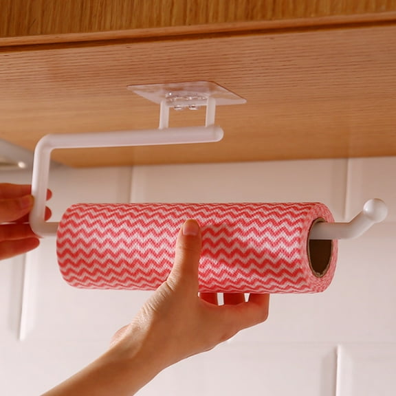 COM1950s Paper Towel Roll Holder Kitchen Special Paper Towel Roll Paper Hanging Shelf Cling Film Organizer Toilet Paper Hook Rag Kitchen Paper Towels Holder Wall Paper Towel Holder