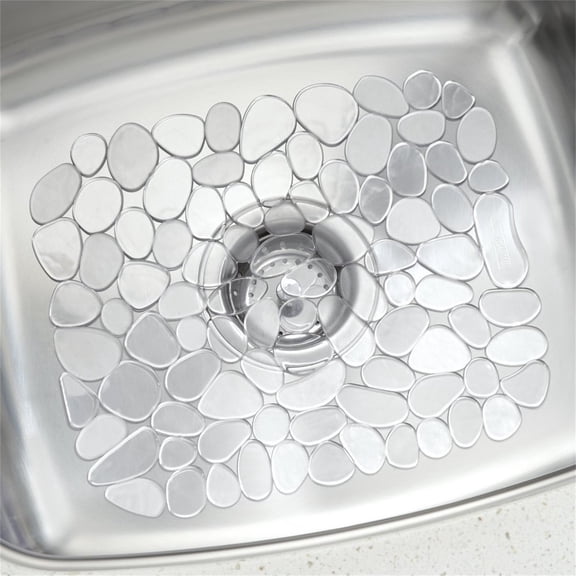 COM1950s Sink Mat for Stainless Steel/Ceramic Sinks,1 Pack Pvc Sink Protectors Mats for Bottom of Kitchen Sink,Dish Drying Mat for Dishes and Glassware,15.8 X 12 Inch/40 × 30Cm,C
