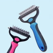 COM1950s Pet Grooming Tool- 2 Sided Undercoat Rake for Dogs &Cats-Safe and Effective Dematting Comb for Mats&Tangles Removing-No More Nasty Shedding Or Flying Hair Green,17.5X9.5Cm17+9 Blade